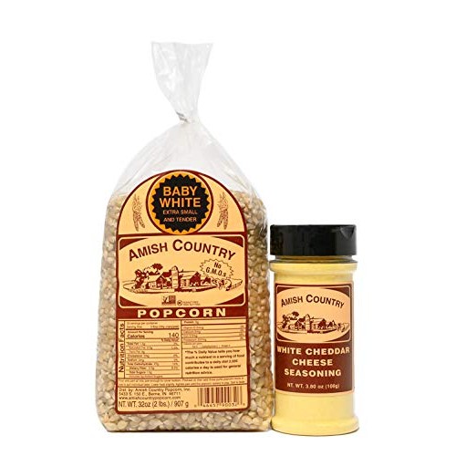 Amish Country Popcorn - 2 Lb Baby White &Amp; White Cheddar Cheese S