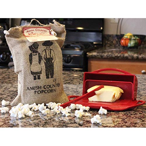 Amish Country Popcorn - 2 Lb Burlap Medium White Kernels - Old F