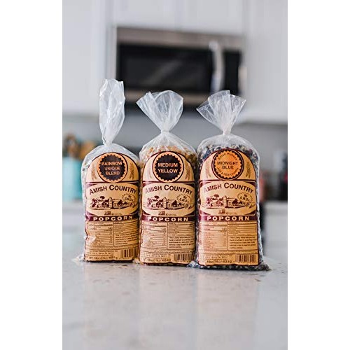 Amish Country Popcorn - 3 1 Lb. Gift Set Midnight Blue, Rainbo