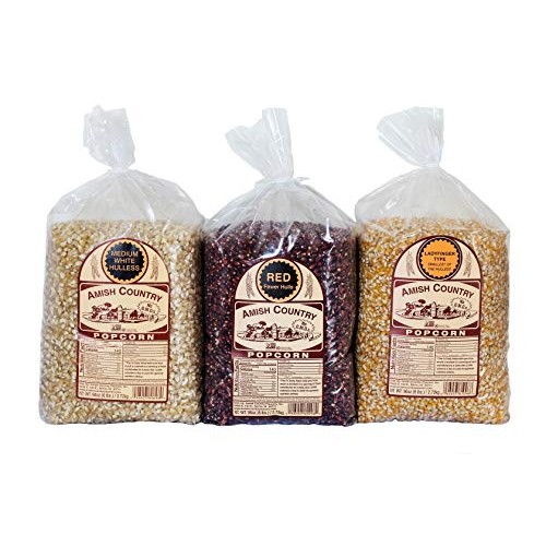 Amish Country Popcorn | 3 - 6 Pound Variety Bundle | Red, Ladyfi