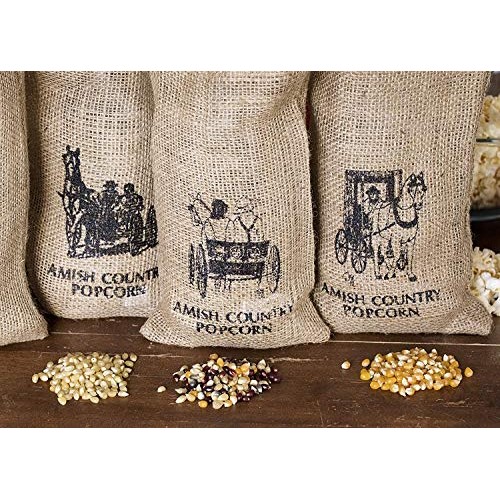 Amish Country Popcorn - 6 Lb Burlap Gift Set, 3 2 Pound Bags M