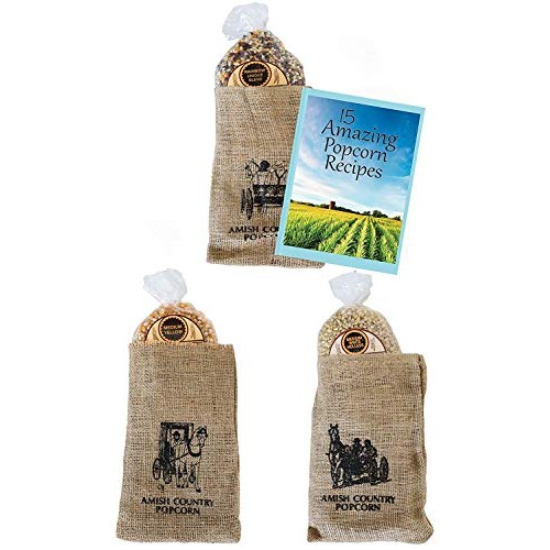 Amish Country Popcorn - 6 Lb Burlap Gift Set, 3 2 Pound Bags M