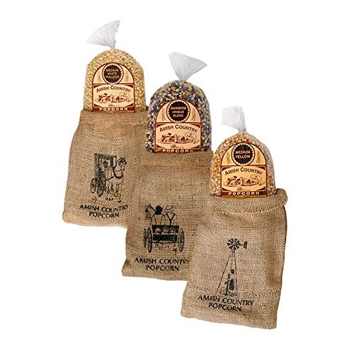 Amish Country Popcorn - 6 Lb Burlap Gift Set, 3 2 Pound Bags M