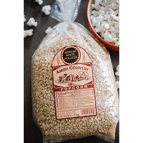 Amish Country Popcorn - 6 Lb Medium White Kernels - Old Fashione