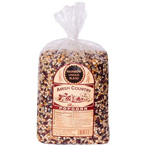 Amish Country Popcorn - 6 Lb Rainbow Kernels - Old Fashioned, No