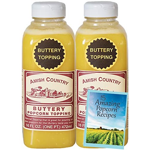 Amish Country Popcorn | Buttery Popcorn Topping - 2 - 16 Oz Bott