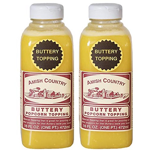 Amish Country Popcorn | Buttery Popcorn Topping - 2 - 16 Oz Bott