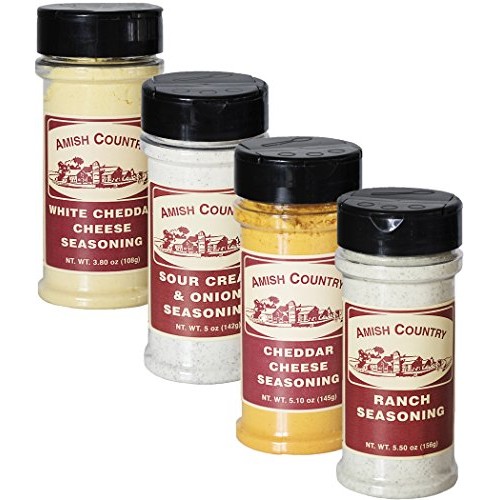 Amish Country Popcorn | Seasoning Variety Pack | 4 Bottles | Whi