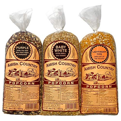 Amish Country Popcorn - Variety Bundles - 3 1 Lb Bags - Baby Wh