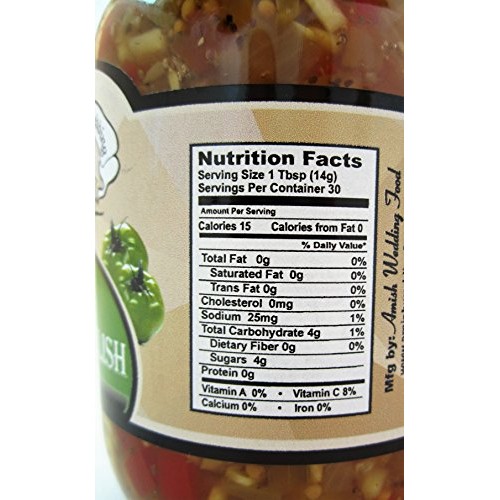 Amish Wedding Foods Green Tomato Relish 2 15 Oz Glass Jars All