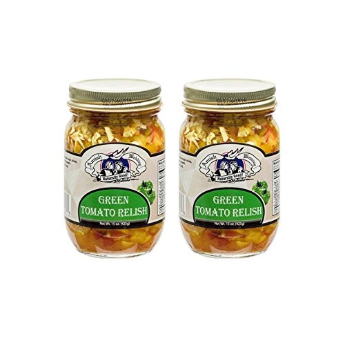 Amish Wedding Foods Green Tomato Relish 2 15 Oz Glass Jars All