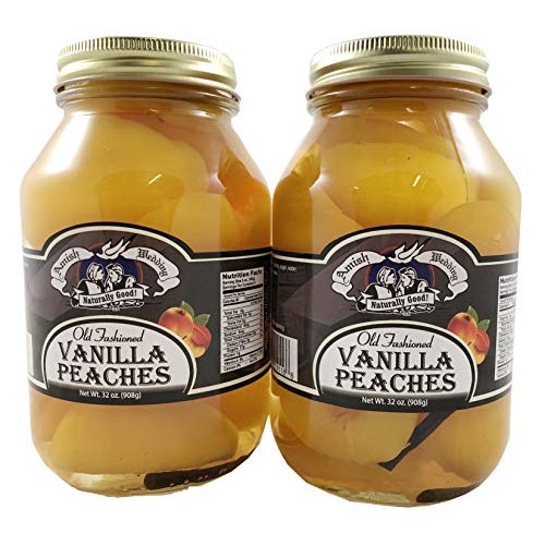Amish Wedding Vanilla Peaches, 32 Ounce Glass Jar Pack Of 2