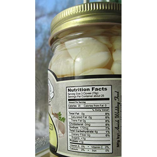 Amish Wedding Foods Hot / Sweet Pickled Garlic 2 -15 Oz Jars One
