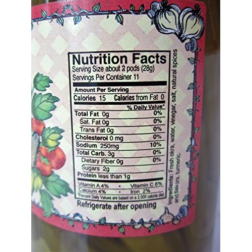 Amish Wedding Foods Pickled Mild Okra 16 Oz. Glass Jar