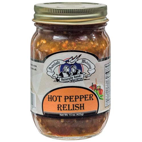 Amish Wedding Green Tomato Or Pepper Relish, 15 Oz. Jars Hot Pe