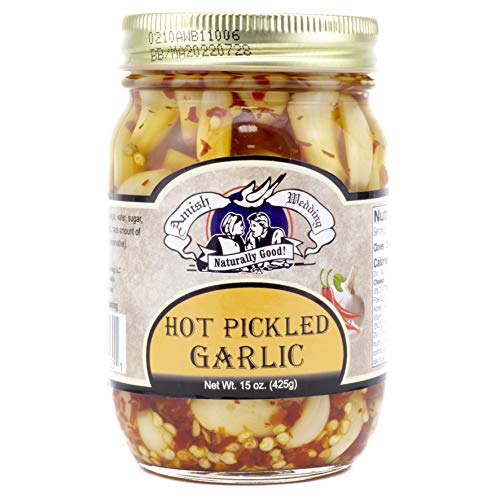 Amish Wedding Hot Pickled Garlic 15 Ounces Pack Of 2