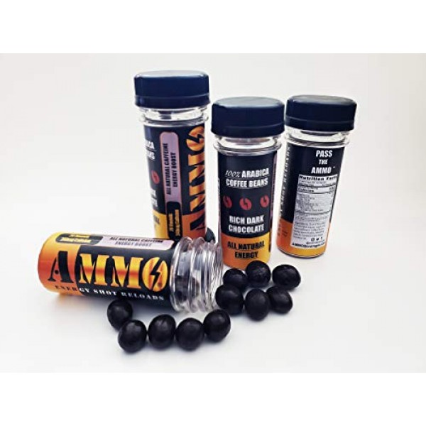 AMMO Natural Energy Chocolate Coffee Rounds Caffeinated Shot Rel...