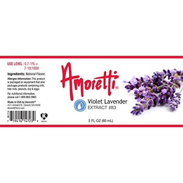 Amoretti Premium Floral Syrups 50Ml 3 Pack Rose, Violet Lavende