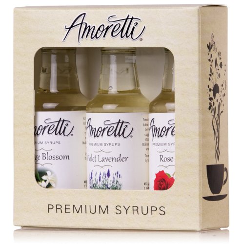 Amoretti Premium Floral Syrups 50Ml 3 Pack Rose, Violet Lavende