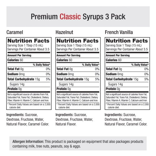 Amoretti Premium Classic Syrups 50Ml 3 Pack French Vanilla, Car