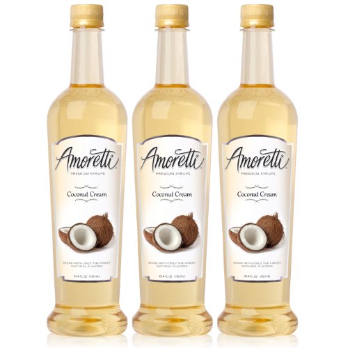 Amoretti Premium Coconut Cream Syrup 750Ml 3 Pack