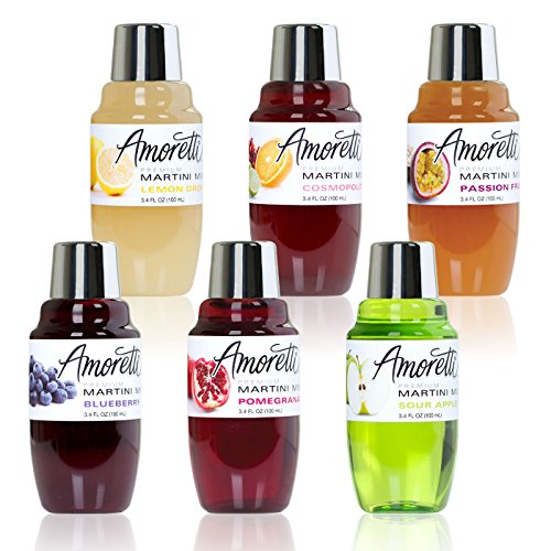 Amoretti Premium Martini Cocktail Mix Minis, Wild Strawberry, 3.