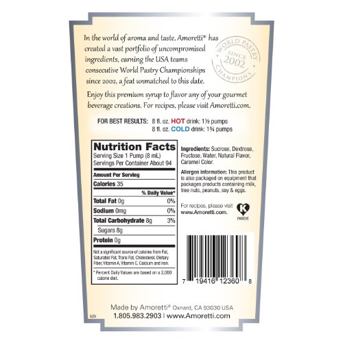 Amoretti Premium Syrup, Butterscotch, 25.4 Ounce