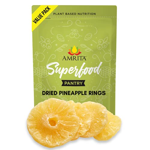 Amrita Candied Dried Pineapple Rings 1 Lb Sweetened - Packed Fre