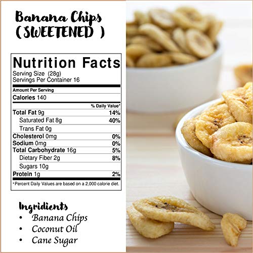 Amrita Foods - Banana Chips, Sweetened, 16Oz, Top 9 Allergy Free