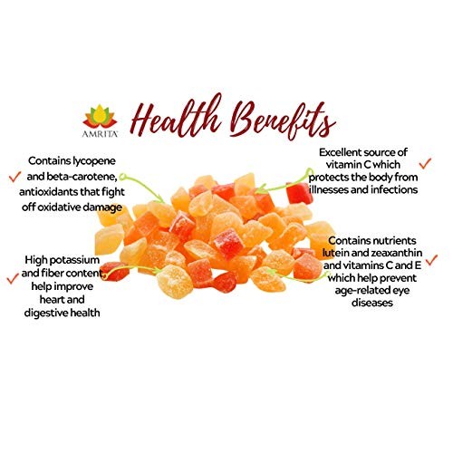 Amrita Foods - Dried Papaya Chunks, Sweetened, 1 Lb, Gluten-Free