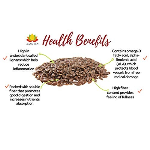 Amrita Foods - Flax Seeds, 2 Lbs - Gluten-Free, Dairy-Free, Soy-