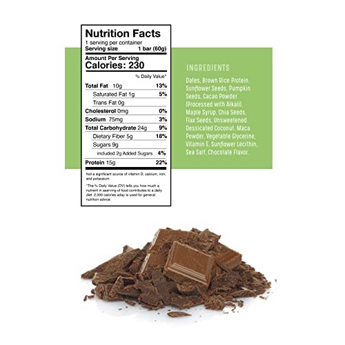 Amrita Chocolate Maca Vegan, Gluten Free High Protein Bars | 15g...