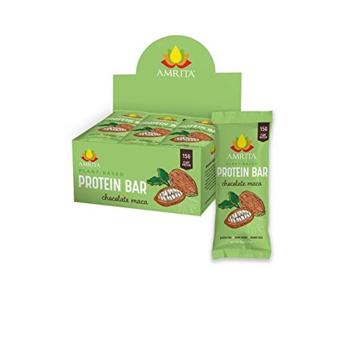 Amrita Chocolate Maca Vegan, Gluten Free High Protein Bars | 15g...