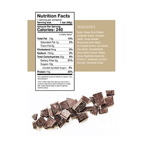 Amrita Dark Chocolate Quinoa Vegan, Gluten Free High Protein Bar...
