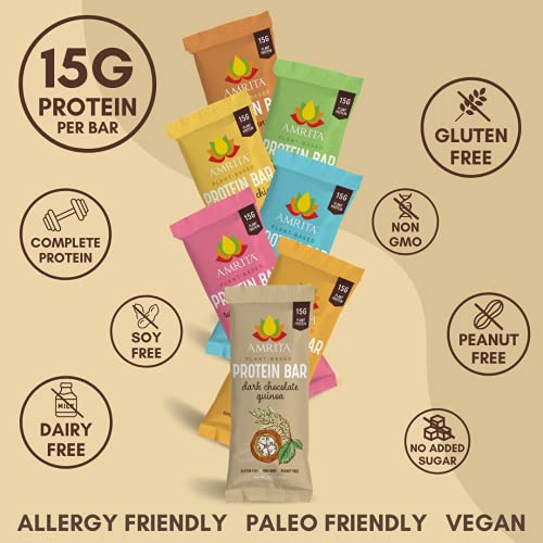 Amrita Plant Based Paleo Friendly Nut Free Variety Protein Bar -