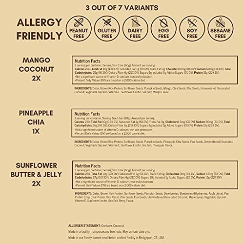 Amrita Plant Based Paleo Friendly Nut Free Variety Protein Bar -