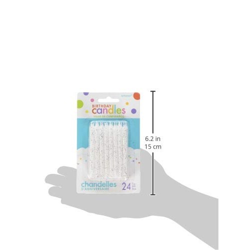 Amscan 170433 Large 3.25 White Spiral Candle Sets 24Ct Party