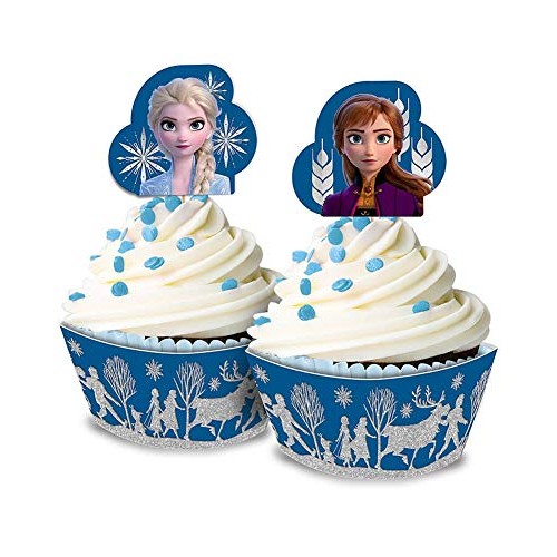 Frozen 2 Birthday, Glitter Blue Cupcake Kit, 72 Ct.