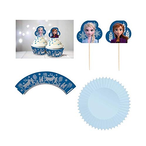 Frozen 2 Birthday, Glitter Blue Cupcake Kit, 72 Ct.