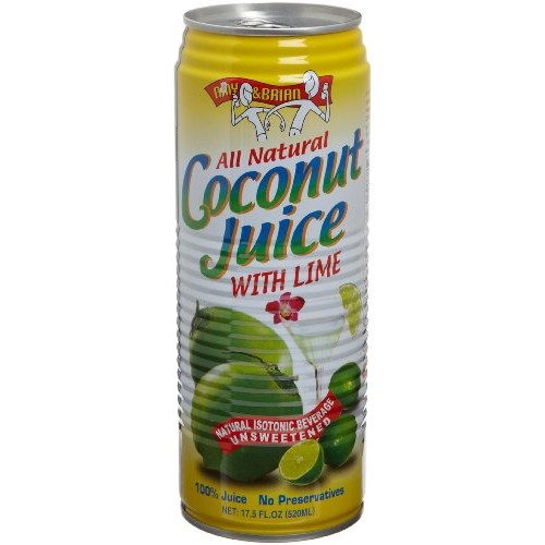 Amy &Amp; Brian Coconut Juice With Lime, 17.5-Ounce Cans Pack Of 12