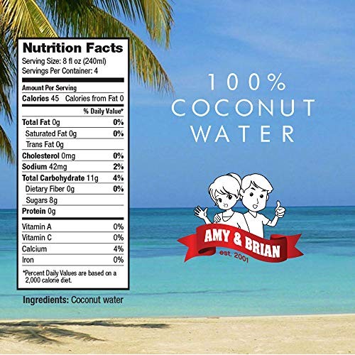 Amy &Amp; Brian Non-Gmo Coconut Water, 1 Liter Pack Of 6 | Best Ta