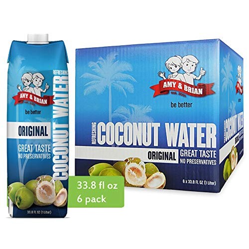 Amy &Amp; Brian Non-Gmo Coconut Water, 1 Liter Pack Of 6 | Best Ta