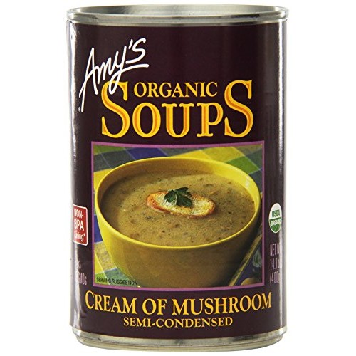 Amys Organic Cream Of Mushroom Soup, 14.1-Ounce Cans Pack Of 12