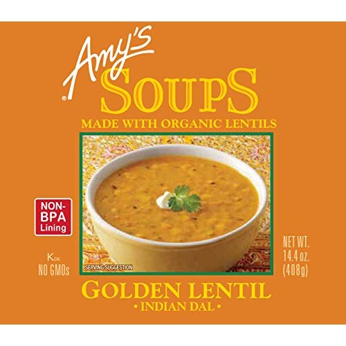 Amys Soups, Organic Indian Golden Lentil Soup, 14.4 Ounce