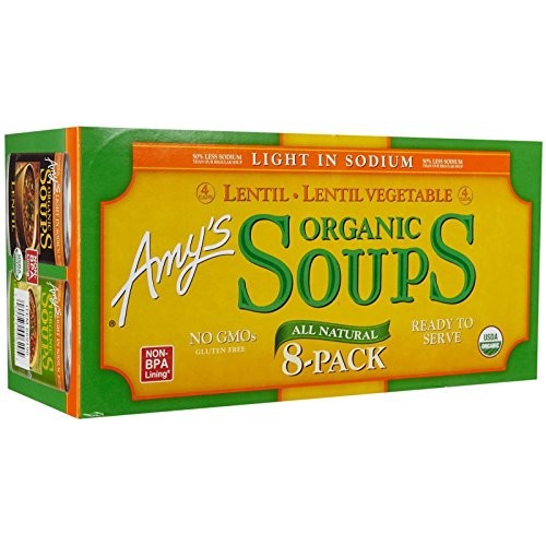 Amys Organic Lentil Veggie Soup, 14.5 Ounce 8 Count
