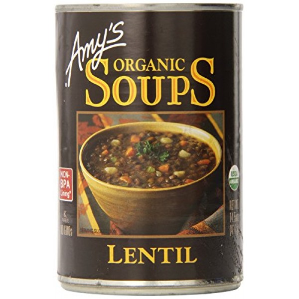 Amys Organic Soups, Lentil, 14.5 Ounce Pack of 6