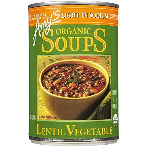 Amys Lentil Vegetable Soup, Low Salt, 14.5 Oz