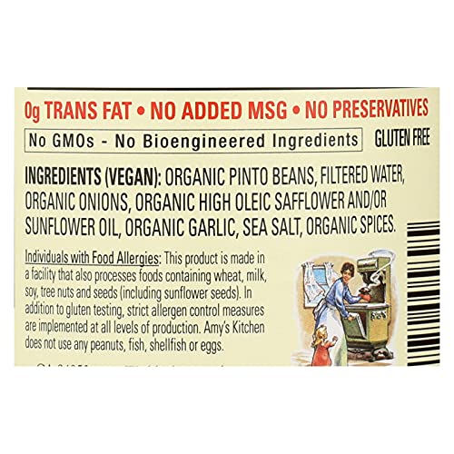 Amys Organic Light In Sodium Refried Black Beans - Case Of 12 -