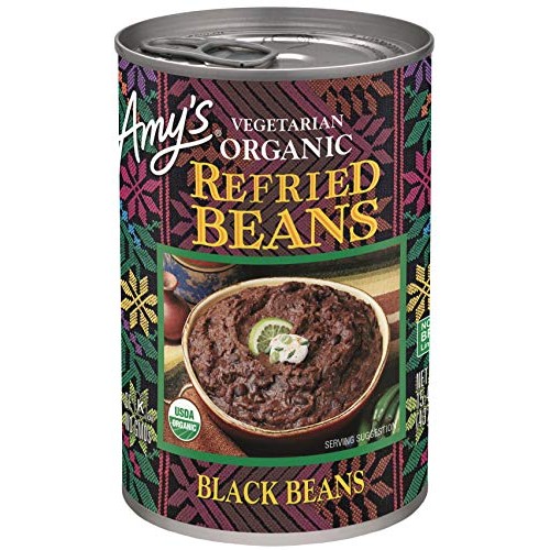 Amys Organic Refried Beans, Black Beans, 15.4 Ounce Pack Of 12