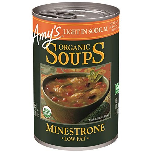 Amys Organic Soups, Light In Sodium Minestrone, 14.1 Ounce